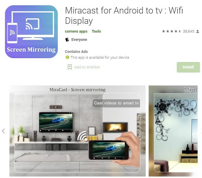 Miracast dla Androida na telewizor: Wifi Display