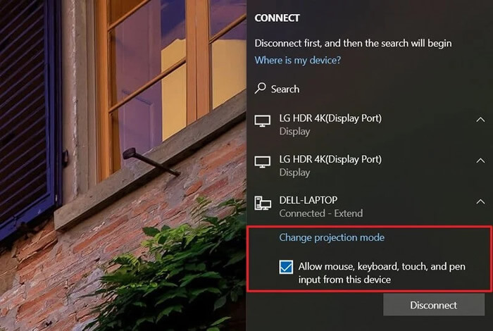 zmień system Windows 10 na wyświetlacz bezprzewodowy