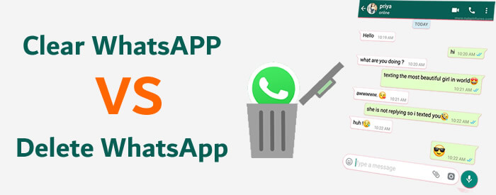 wyczyść WhatsApp vs usuń WhatsApp