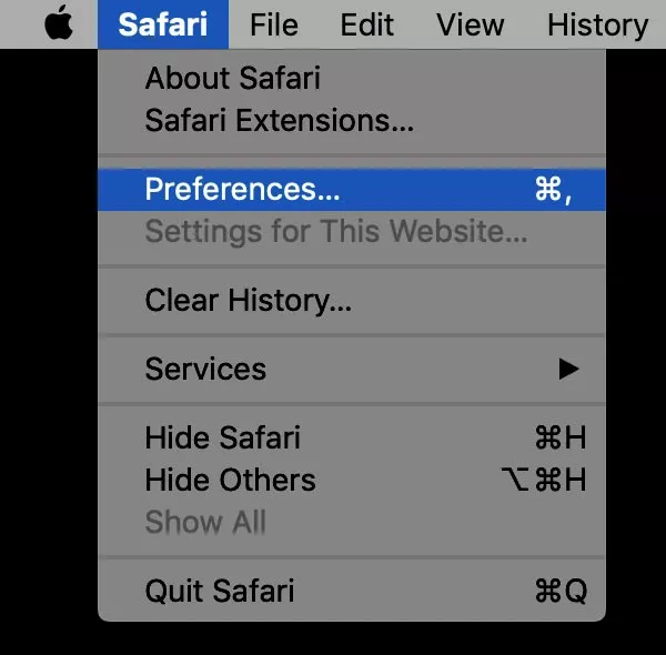 preferencje safari