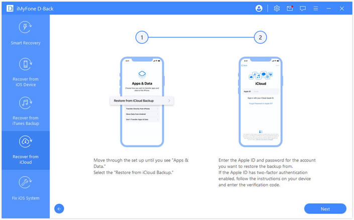 wybierz kopię zapasową icloud do skanowania