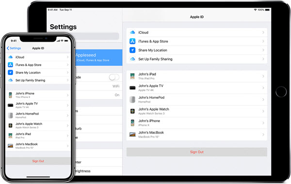 wyloguj się z Apple ID