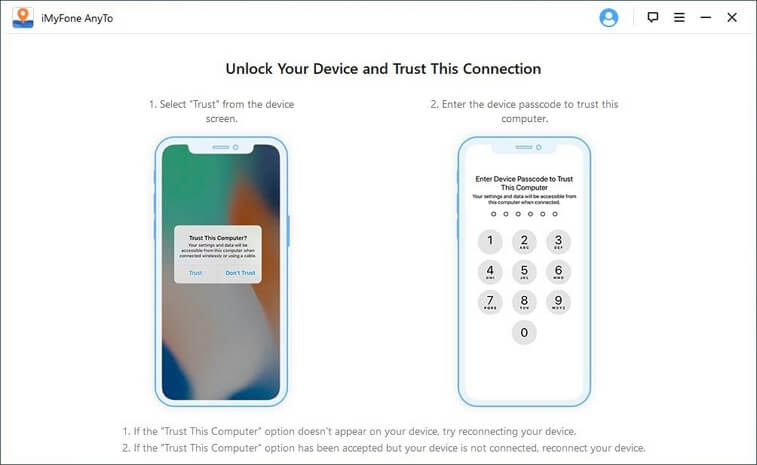 odblokuj iPhone'a, aby zaufać połączeniu