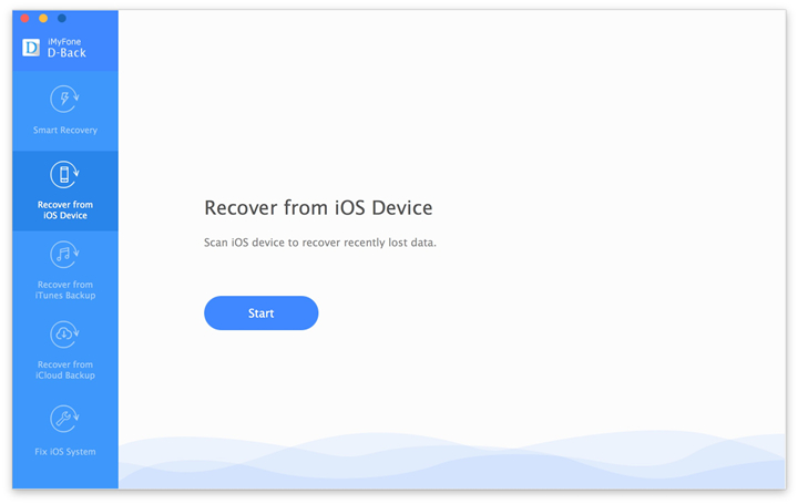 wybierz „Odzyskaj z urządzenia iOS”