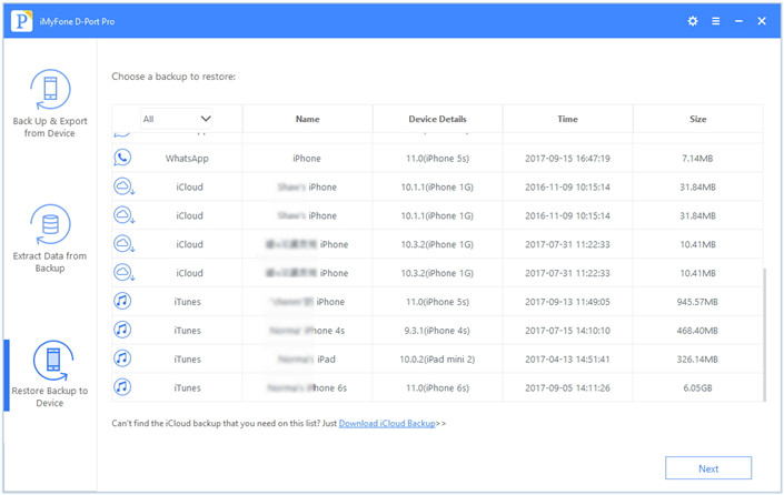 wybierz Pobierz kopię zapasową iCloud