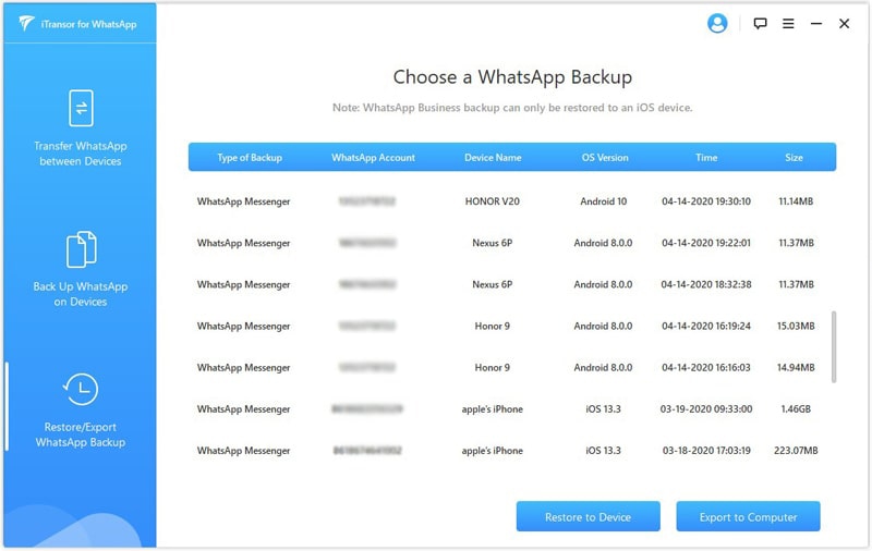 Przywróć kopię zapasową WhatsApp na iPhone'a lub Androida